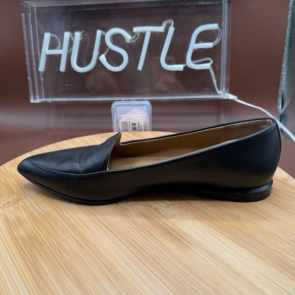 EVERLANE Flat Loafer Pointed Toe Italian Leather Shoes Black US Sz 6 - Picture 8 of 12